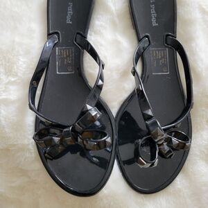 Not Rated Black Studded Bow Jelly Sandals